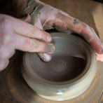 Carla Murdoch at work in her studio 2019